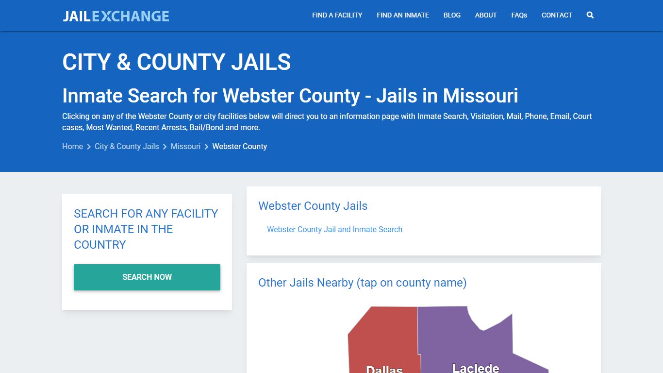 Inmate Search for Webster County | Jails in Missouri - Jail Exchange